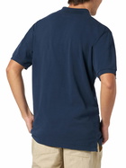 MC2 Saint Barth Man Blue Piquet Polo With St. Barth Logo And Vintage Effect
