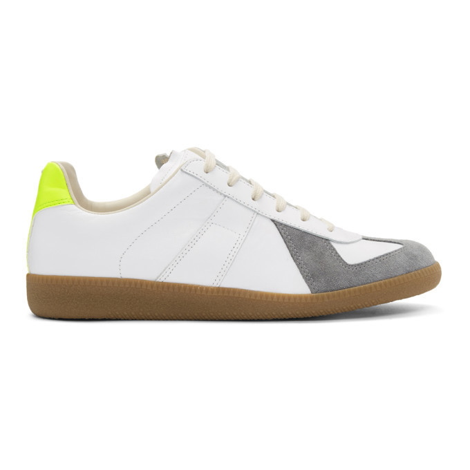 Photo: Maison Margiela White and Yellow Replica Sneakers