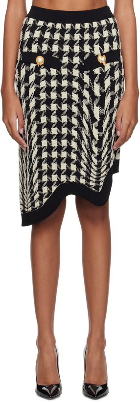 Photo: Moschino Black & White Houndstooth Miniskirt