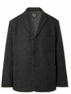 OrSlow - Herringbone Wool Harris Tweed Blazer - Black