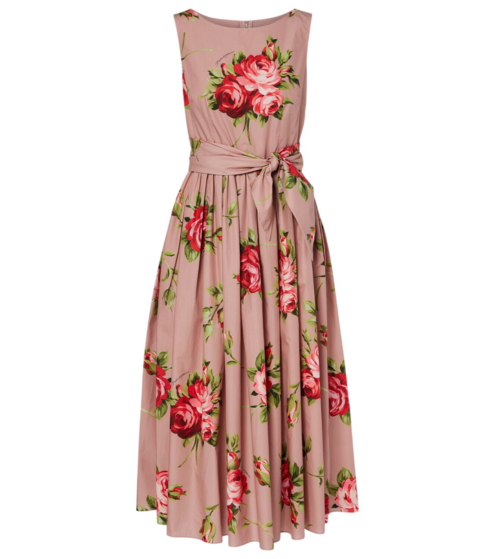 Photo: Dolce&Gabbana Floral belted cotton midi dress