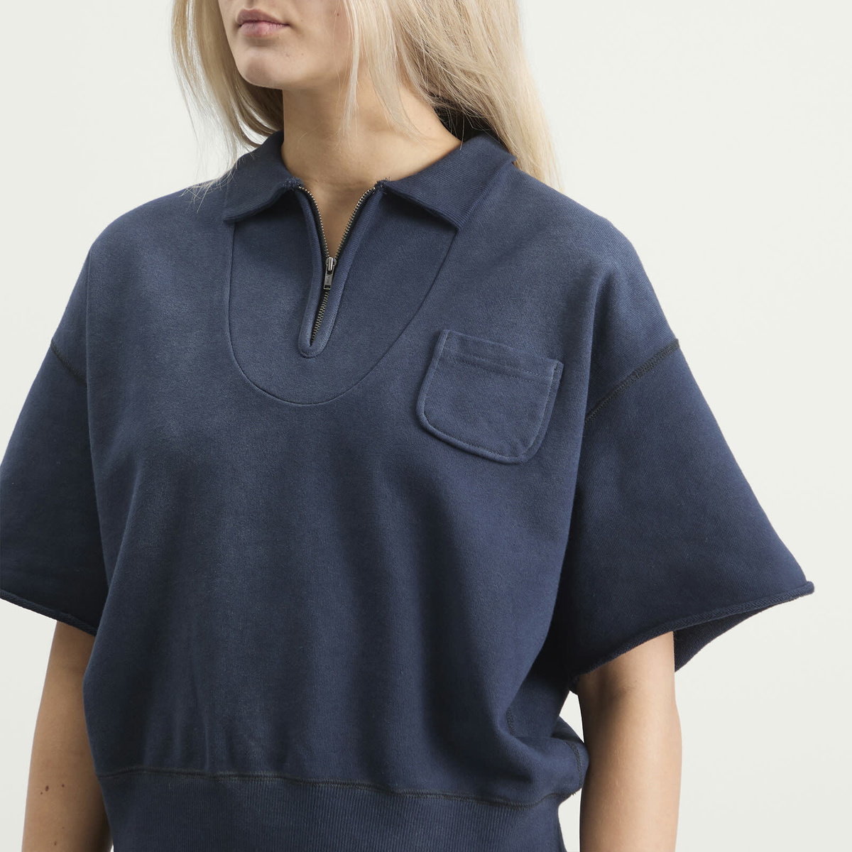 Beams Boy Women's Half Zip Sweater in Navy