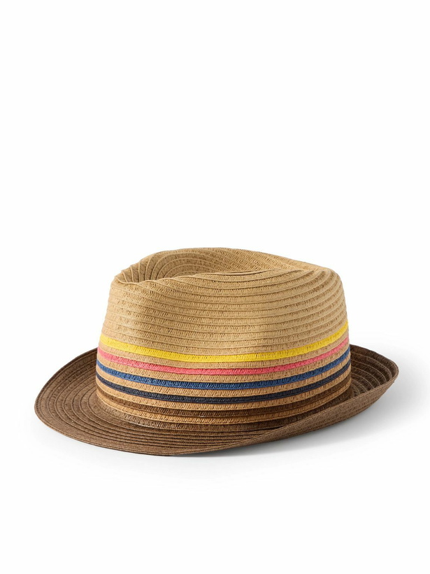 Photo: Paul Smith - Striped Raffia Fedora - Brown