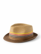 Paul Smith - Striped Raffia Fedora - Brown