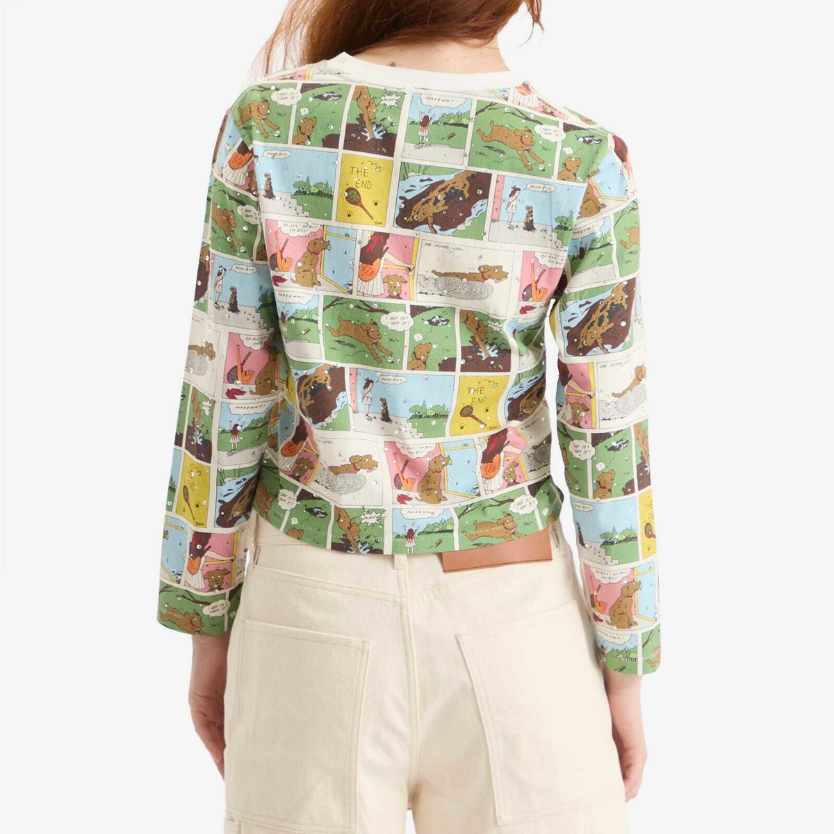 Bode Women's Comic Strip Long Sleeve Top in Multi