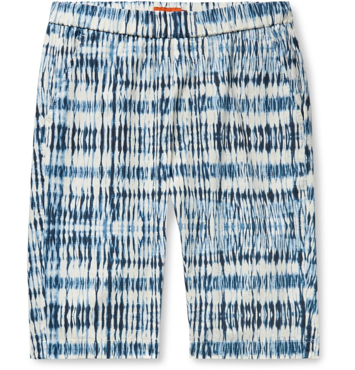 Photo: Barena - Slim-Fit Tie-Dyed Cotton Shorts - Blue