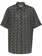 Burberry Black B-Print Silk Shirt