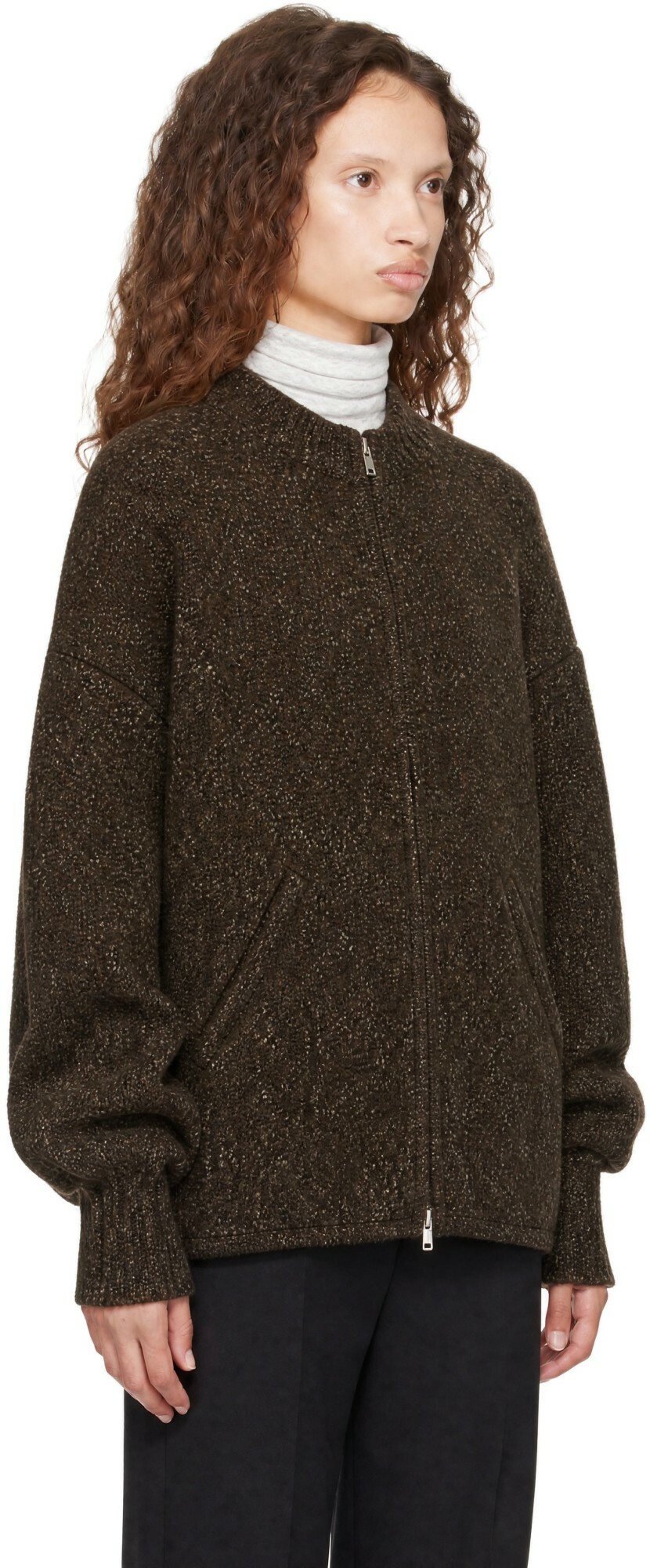 Cordera Brown Speckled Zip Jacket