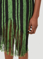 Braided Fringe Camisole Dress in Green