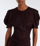 Victoria Beckham Bela gathered virgin wool midi dress