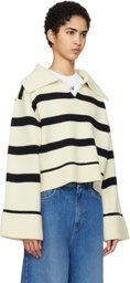 Axel Arigato Off-White & Black Clio Cropped Sweater