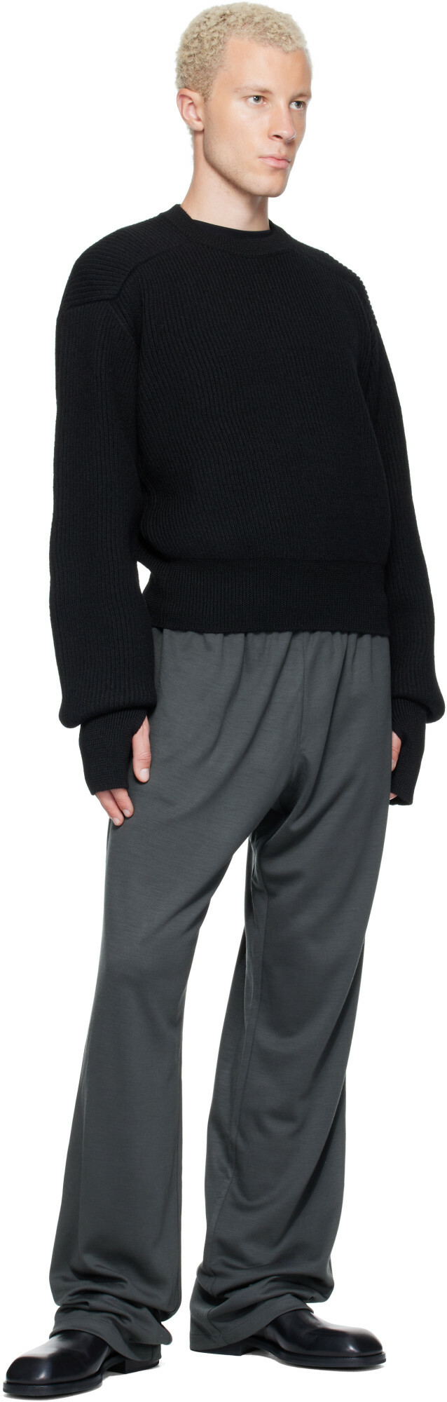 Rier Black Roundneck Utility Sweater