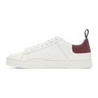 Diesel White and Red S-Clever Low Sneakers