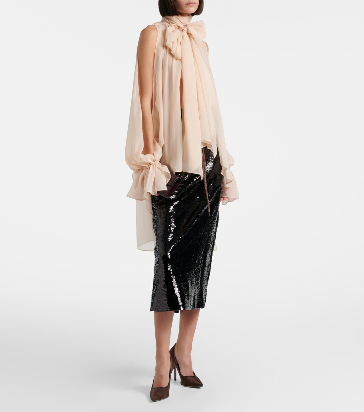 Simone Rocha Sequined pencil skirt