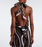 Pucci Marmo halterneck silk twill top