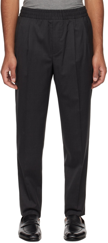 Photo: ZEGNA Gray Drawstring Trousers