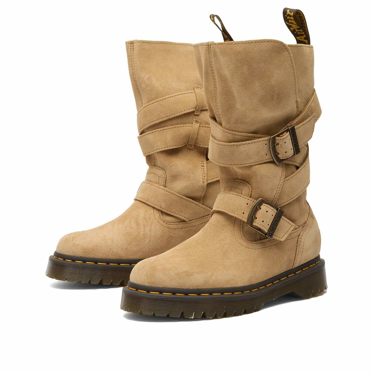 Dr. Martens Women's Anistone Strap High Boot in Savannah Tan Bronx Suede