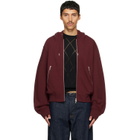 Dries Van Noten Burgundy Cotton Hoodie