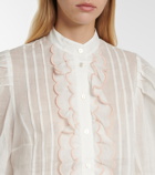 Zimmermann - Jude embroidered ramie blouse