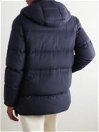 Ralph Lauren Purple label - Cameron Quilted Wool-Blend Hooded Down Jacket - Blue