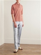 Agnona - Cotton and Linen-Blend Polo Shirt - Orange