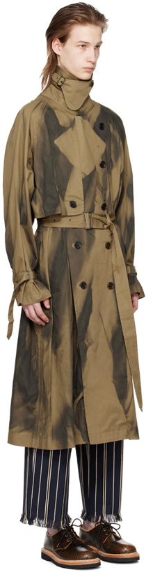 Photo: YOKE Brown Double-Breasted Trench Coat