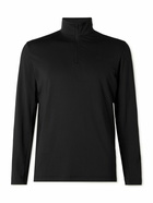 Lululemon - Logo-Appliquéd Stretch Recycled-Jersey Half-Zip Top - Black