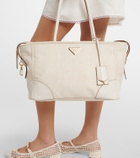 Prada Large leather-trimmed tote bag