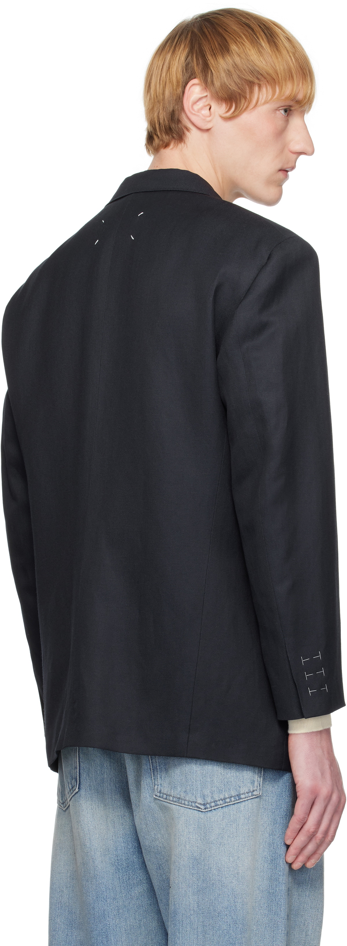 Maison Margiela Navy Work-In-Progress Blazer Maison Margiela