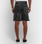 AMIRI - Thrasher Distressed Acid-Wash Denim Shorts - Men - Black