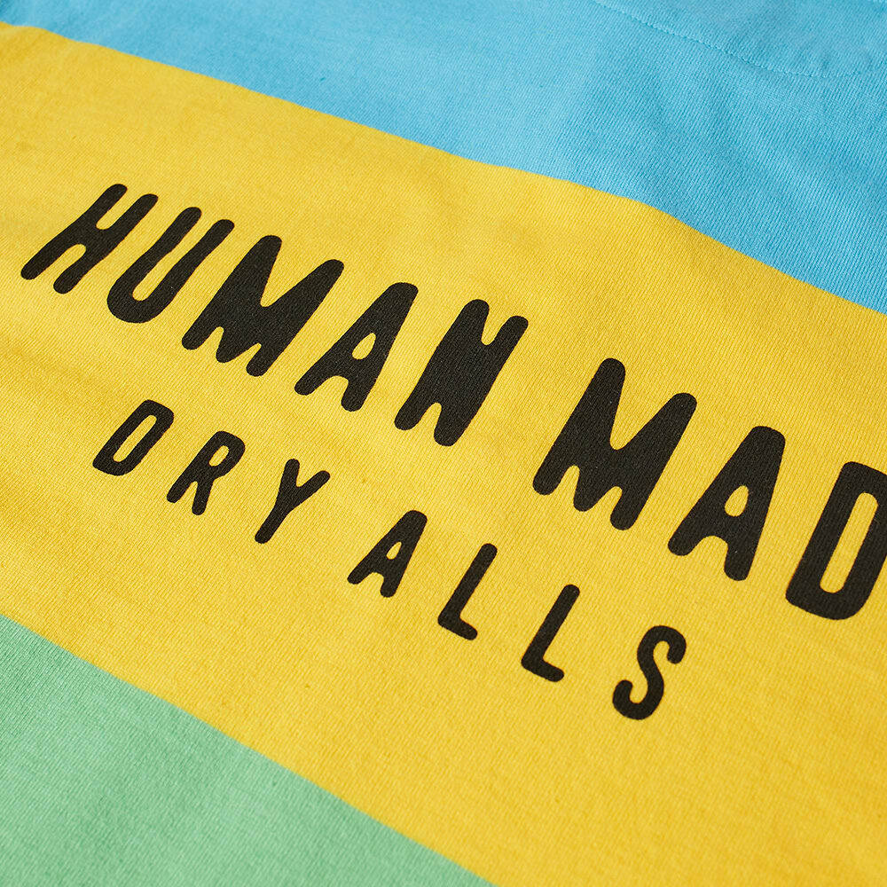 Human Made Multi Stripe Rugby Shirt in Yellow Human Made