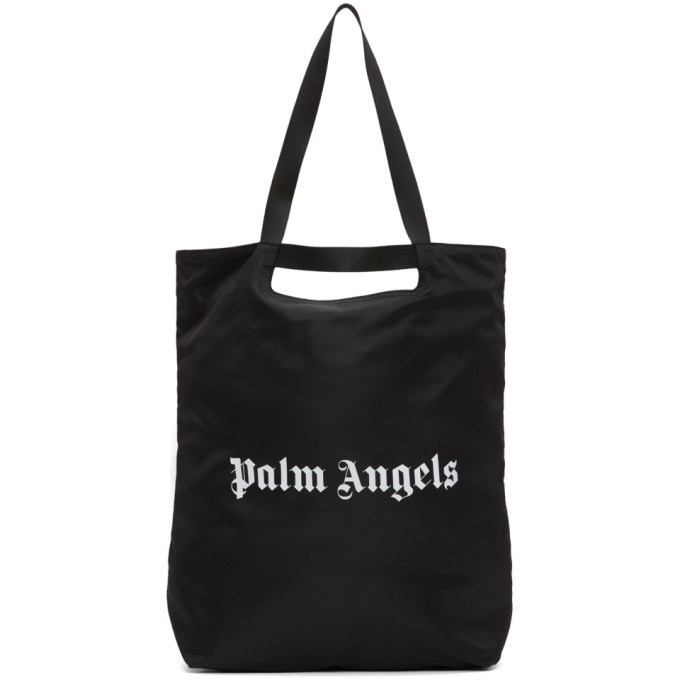 Photo: Palm Angels Black Logo Shopper Tote