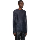 Our Legacy Navy Sequin Popover Sweater