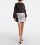 Veronica Beard Olenna embellished cotton-blend miniskirt