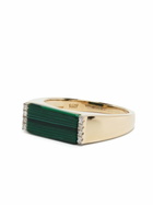 Mateo 14K Yellow Gold Malachite Bar Ring