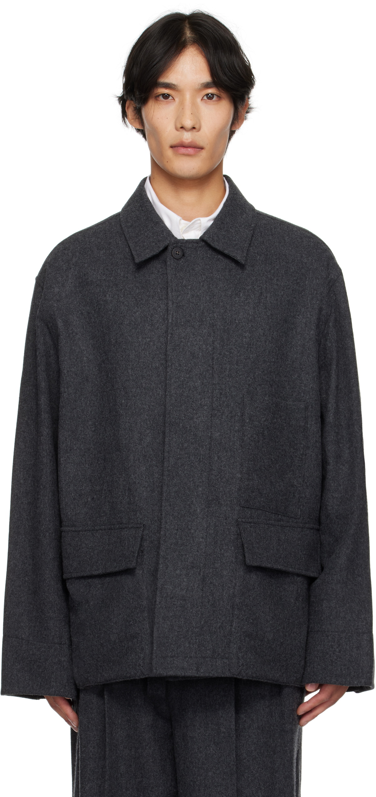 LE17SEPTEMBRE Gray Wool Field Jacket
