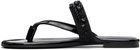Dries Van Noten Black Embroidered Matadore Strap Flat Sandals