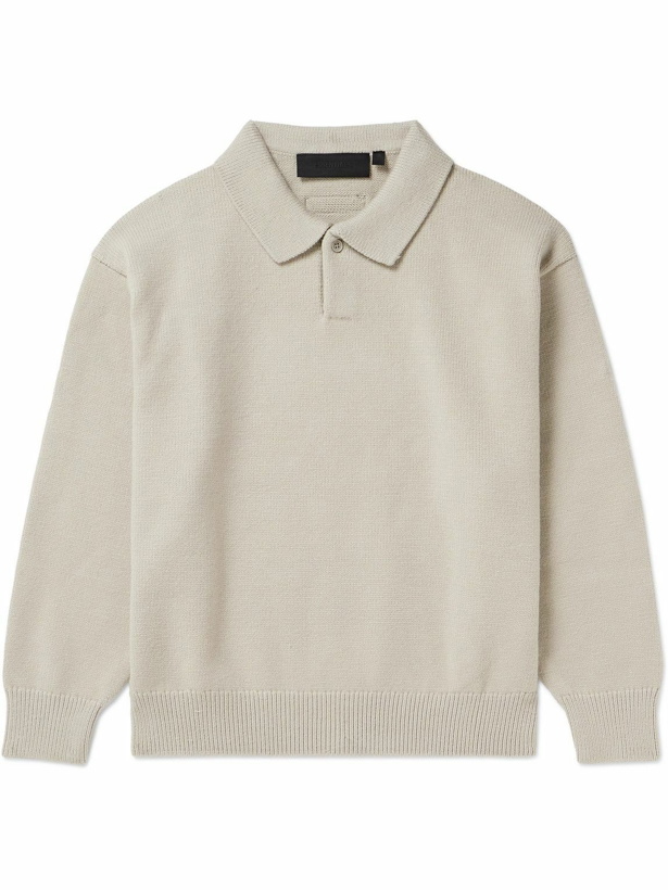 Photo: Fear of God Essentials Kids - Oversized Knitted Polo Sweater - Gray