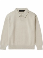 Fear of God Essentials Kids - Oversized Knitted Polo Sweater - Gray