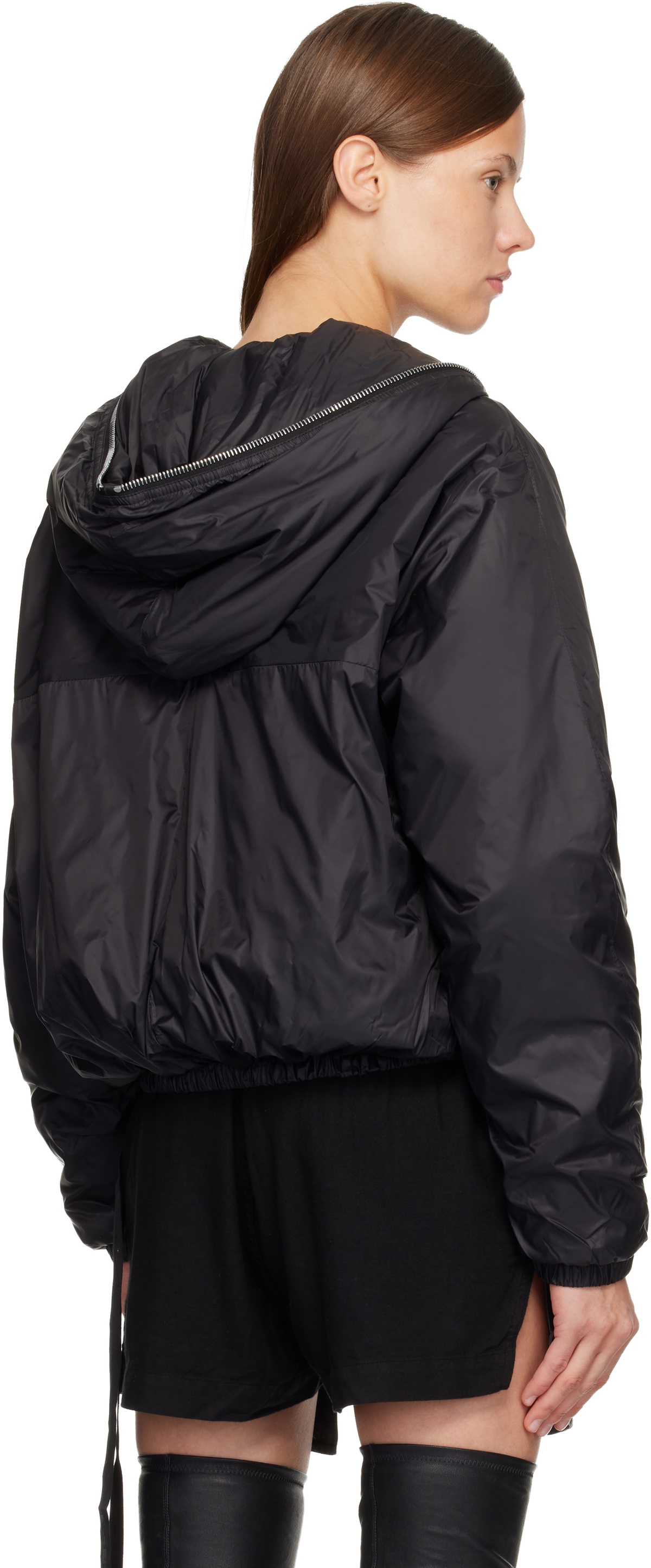 Rick Owens DRKSHDW Black Concordians Sealed Windbreaker Jacket