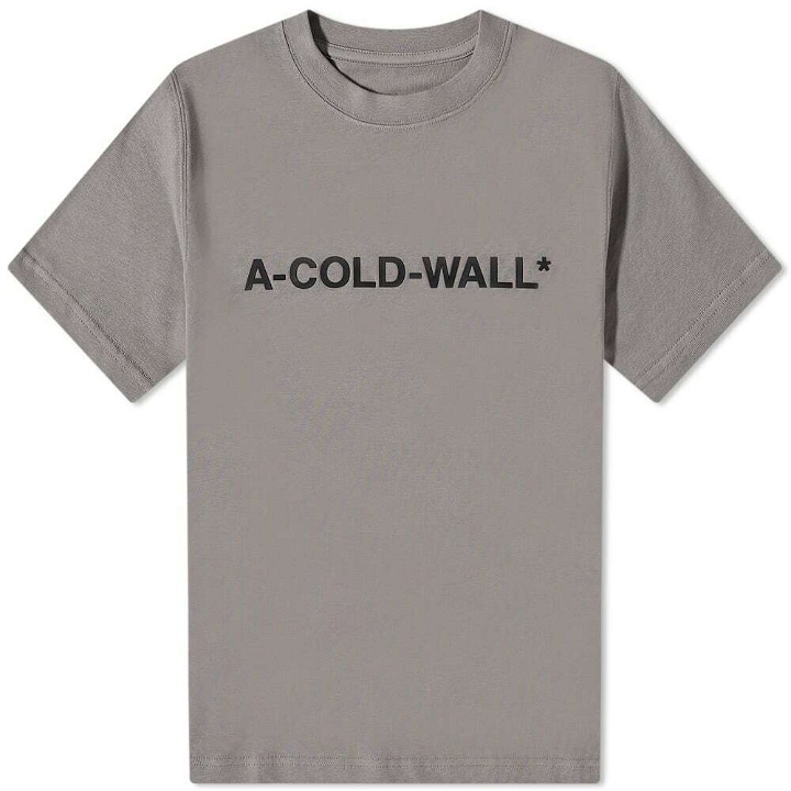 Photo: A-COLD-WALL* Men's Logo T-Shirt in Slate Grey