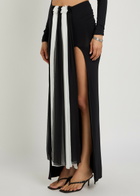 Nensi Dojaka Colour-blocked Stretch-jersey Maxi Skirt Black And White