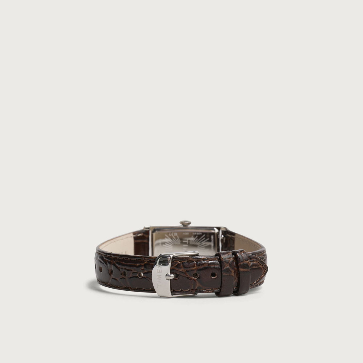 Timex 1976 Lexington Dress Rectangle Watch in Silver/Brown