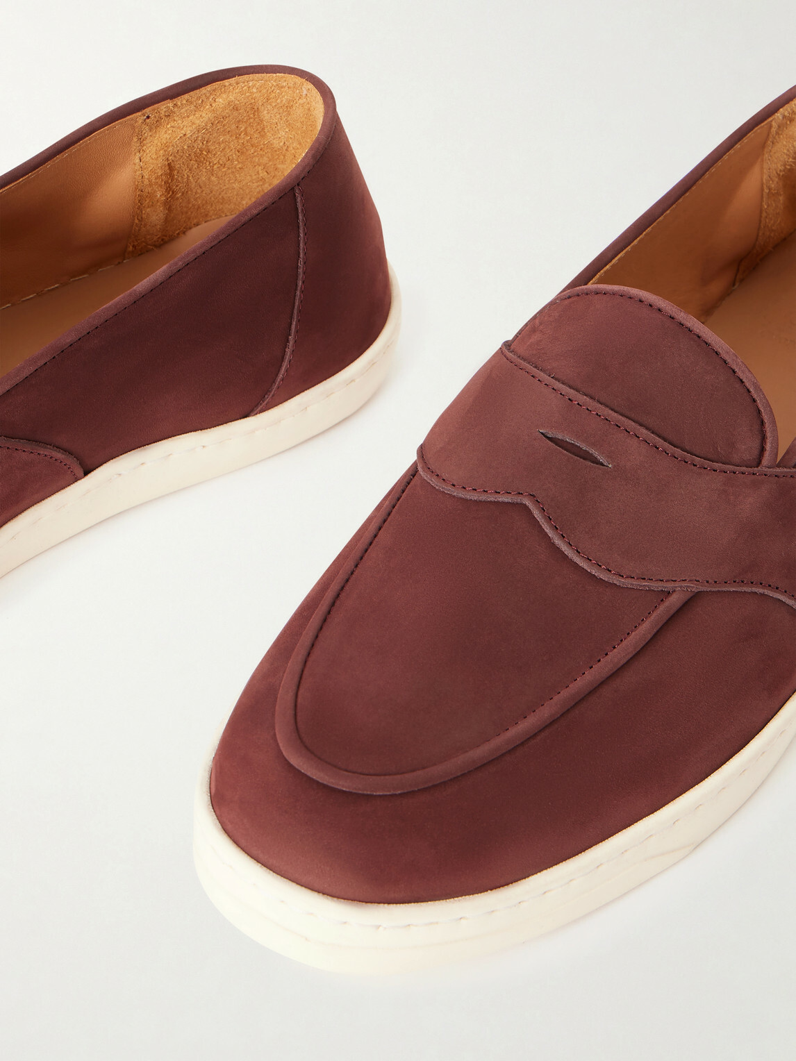George Cleverley - Joey Nubuck Penny Loafers - Brown
