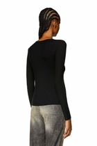 Diesel Long-sleeve top with chain necklace - T-Shirts Womens in Black
