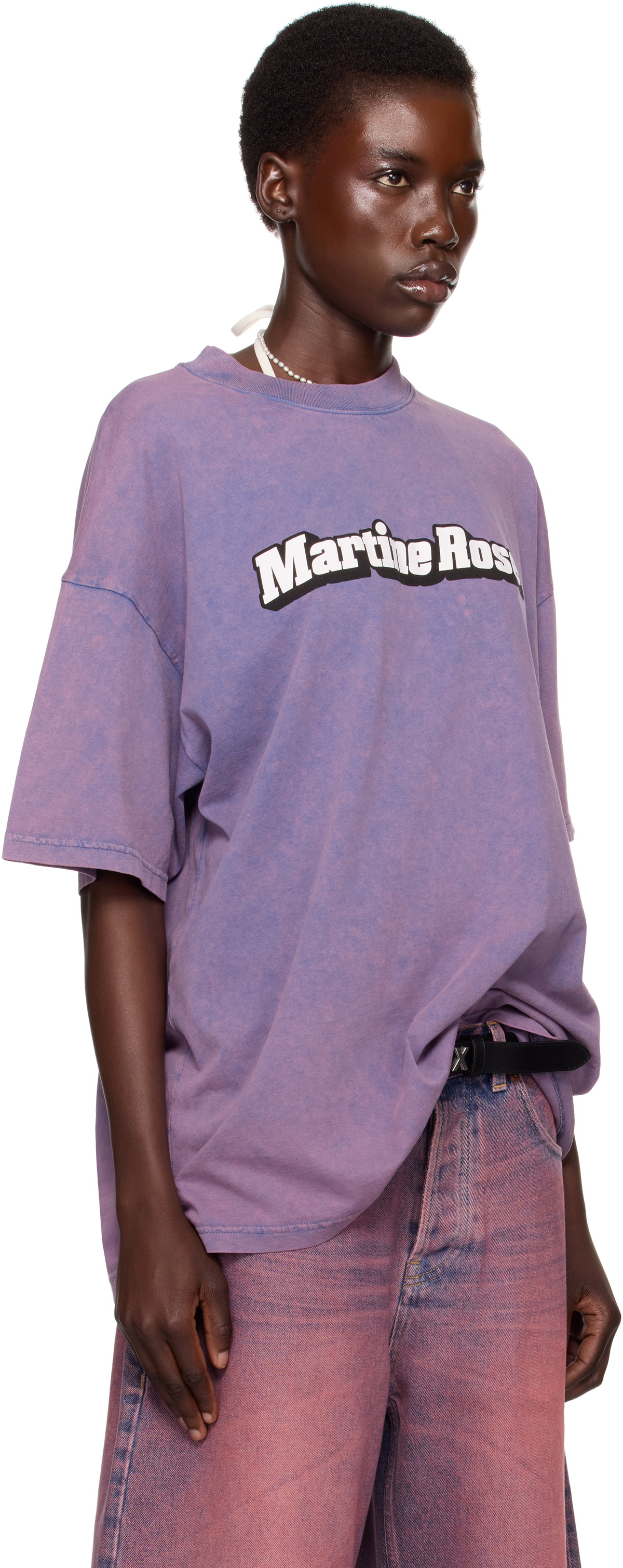 Martine Rose SSENSE Exclusive Purple Oversized Short Sleeve T-shirt