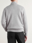 Inis Meáin - Wool and Linen-Blend Half-Zip Sweater - Gray