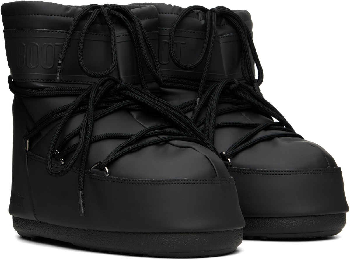 Moon Boot Black Icon Low Rubber Boots