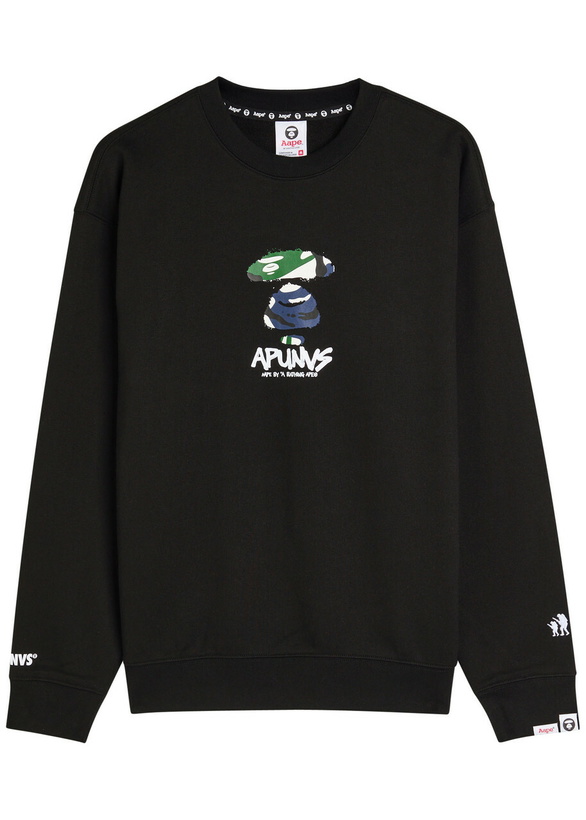 Photo: Aape Logo Cotton-blend Sweatshirt Black