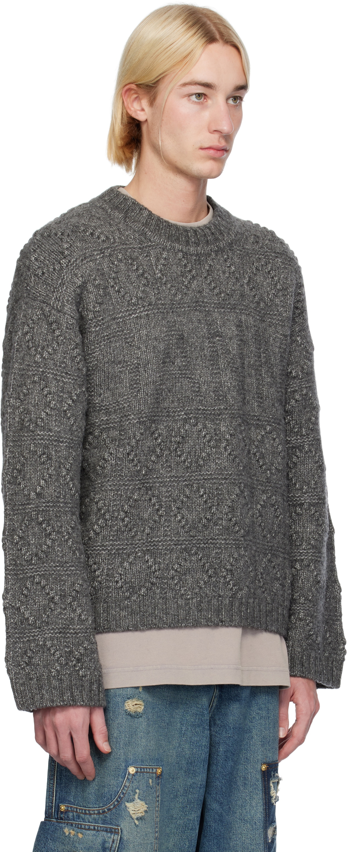 GANNI Gray Bubble Sweater